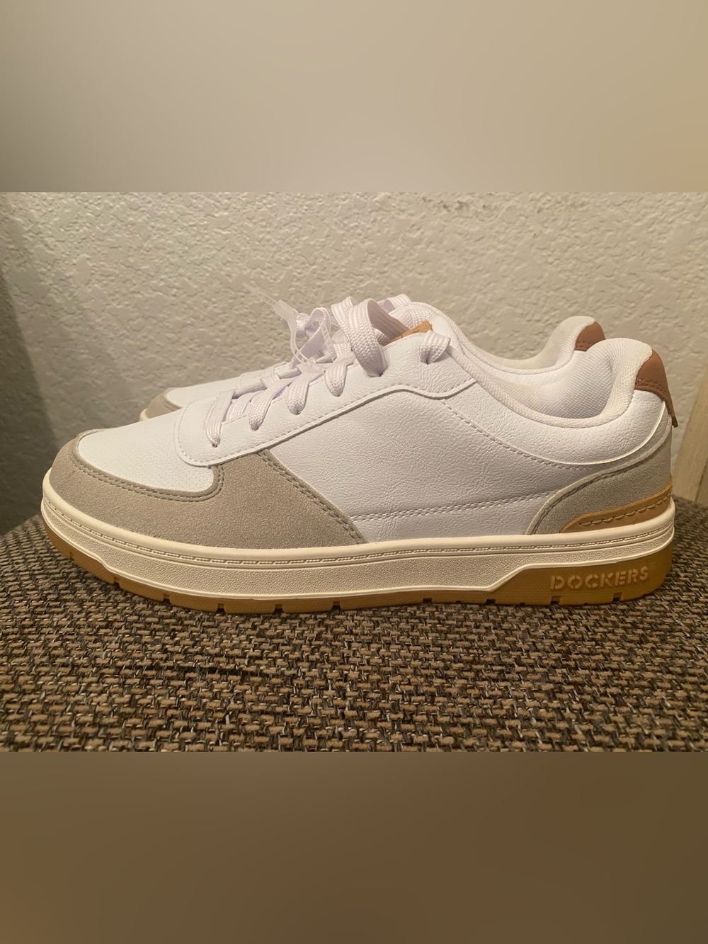 Dockers White Sneakers with Tan Accents